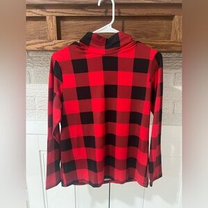 Red and Black Plaid Women's Top